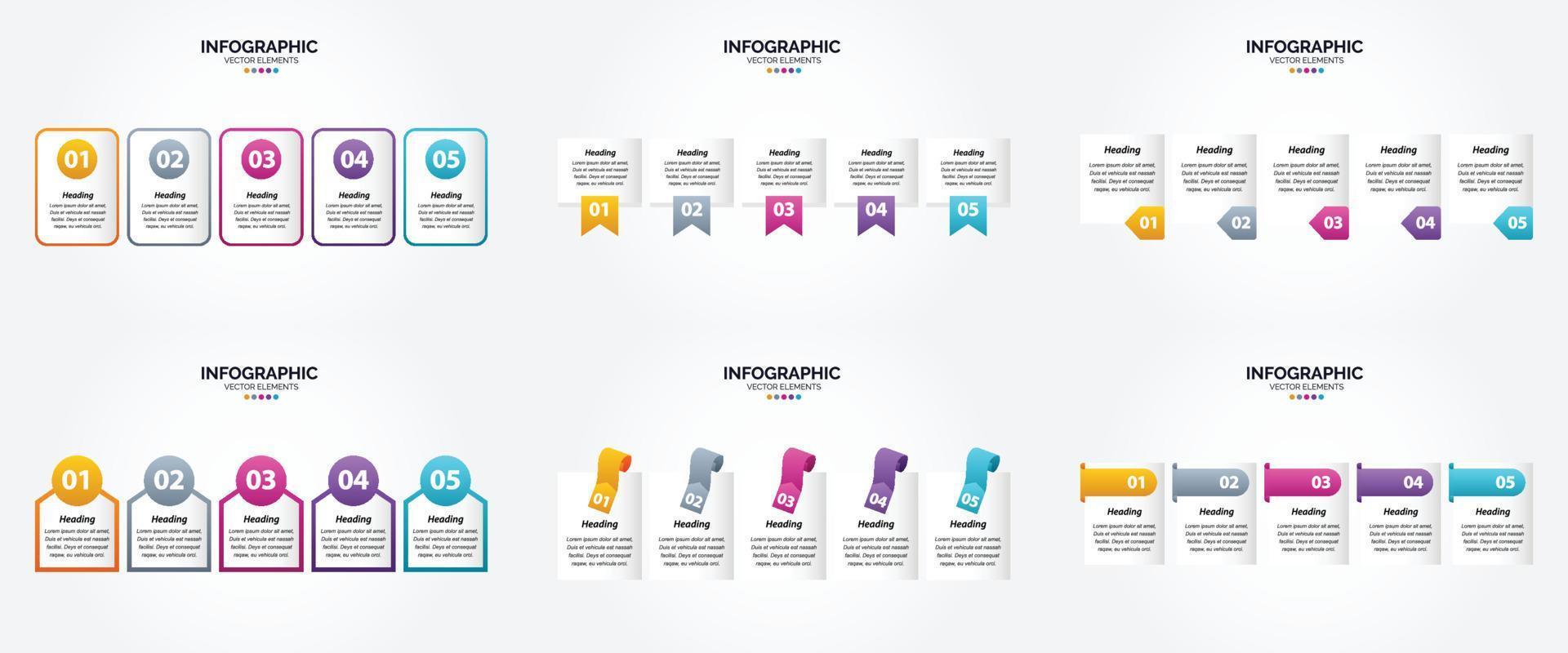 ilustración vectorial infografía conjunto de diseño plano para folleto publicitario y revista vector