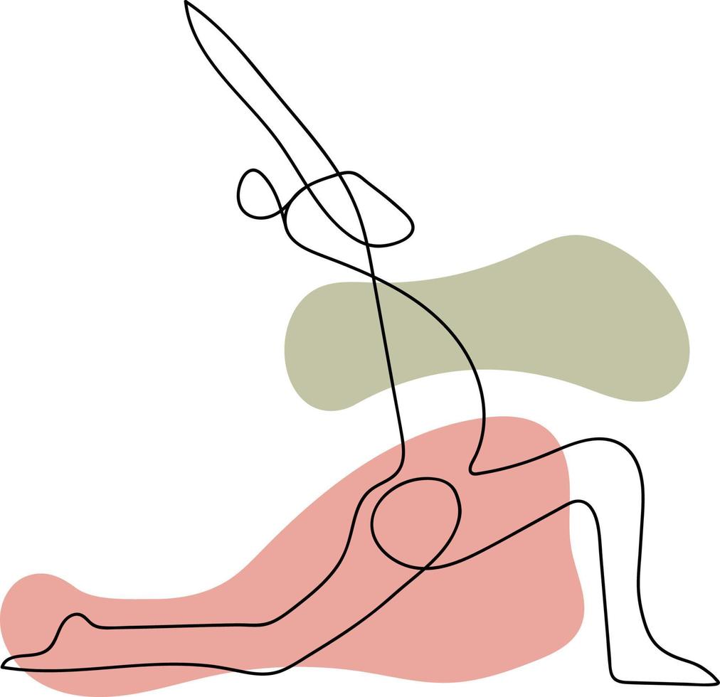 dibujo de línea continua del concepto de yoga de fitness para mujeres. ilustración de salud vectorial. vector