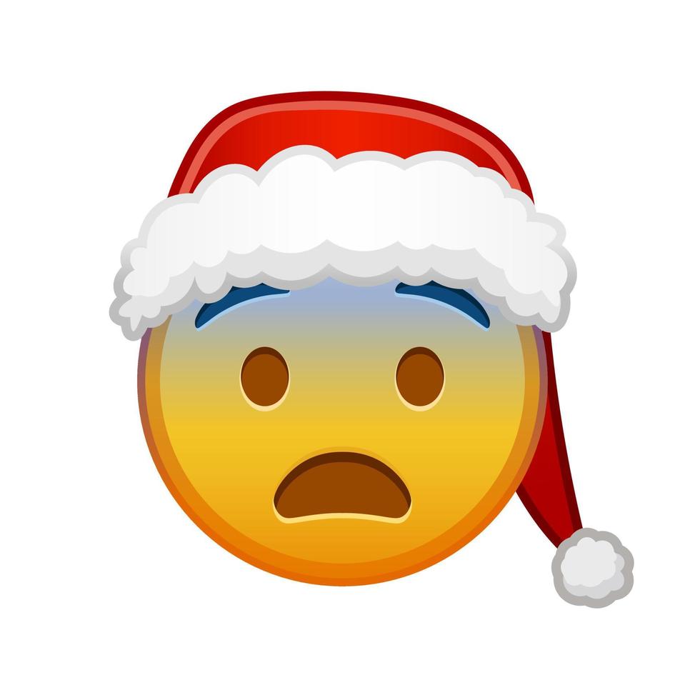 cara de navidad con miedo gran tamaño de emoji amarillo sonrisa vector