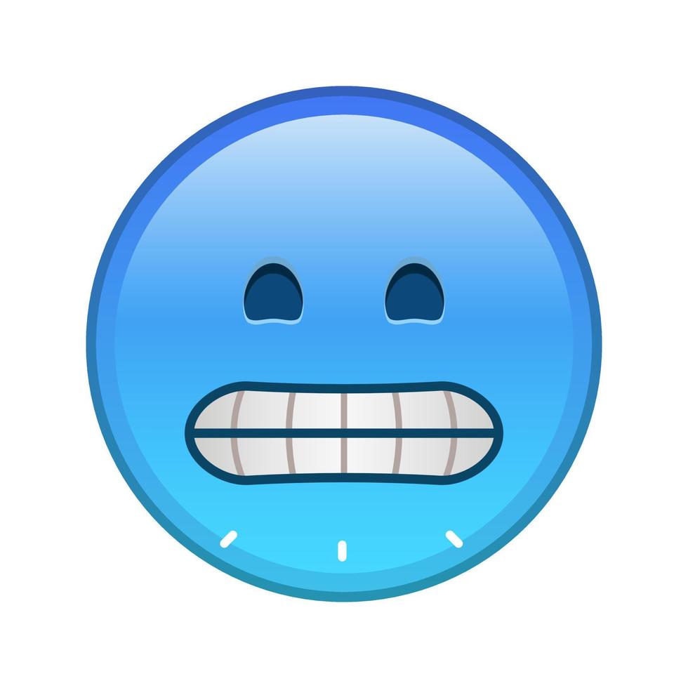 Freezing face Large size of yellow emoji smile vector