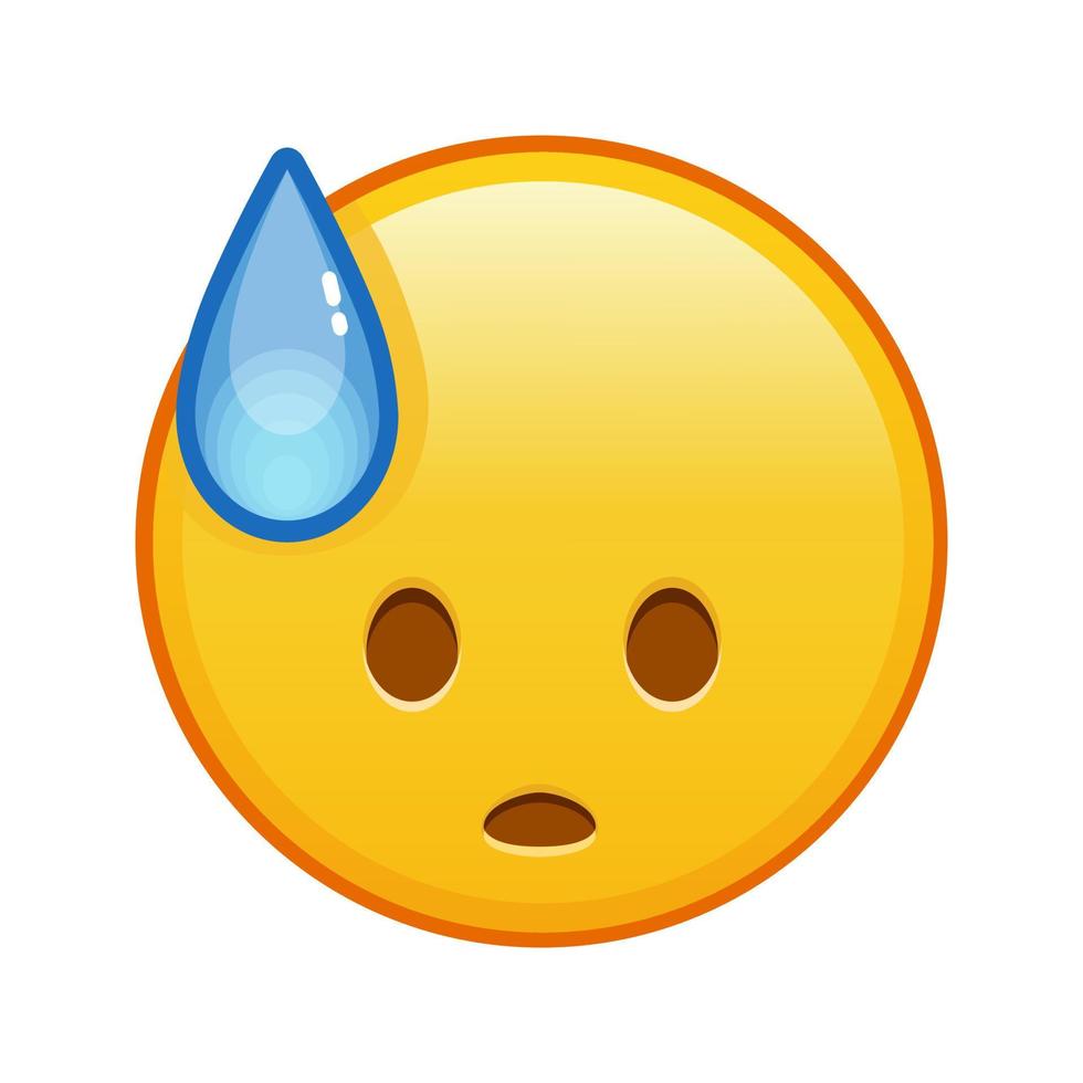 cara con sudor frío gran tamaño de emoji amarillo sonrisa vector