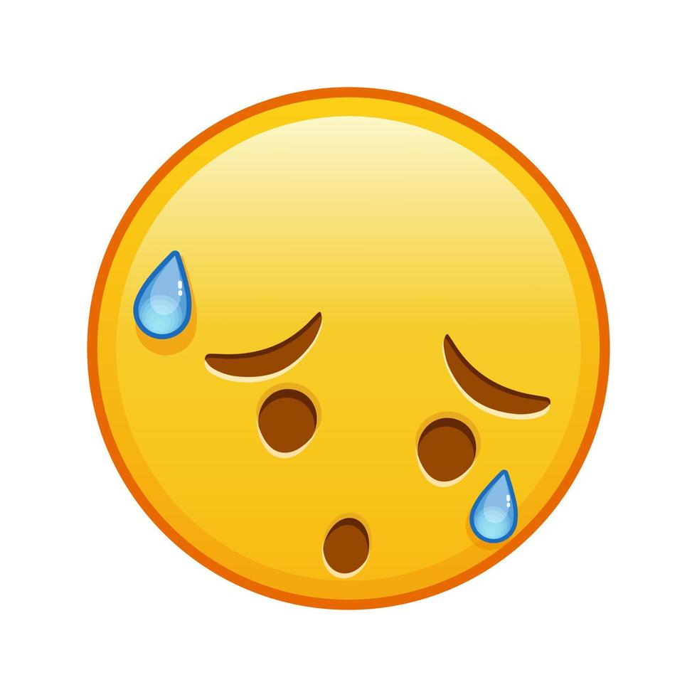 Face with an expression of disappointment and relief Large size of yellow emoji smile vector