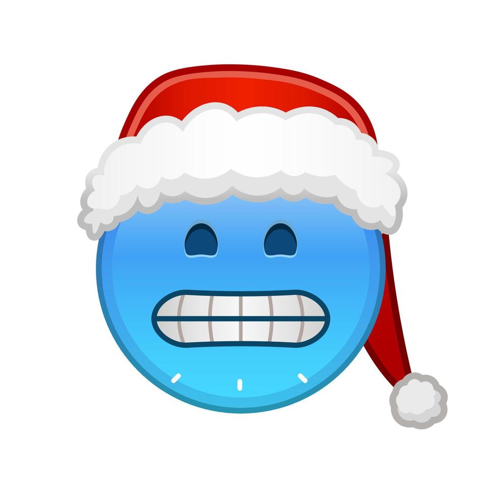 Christmas freezing face Large size of yellow emoji smile vector