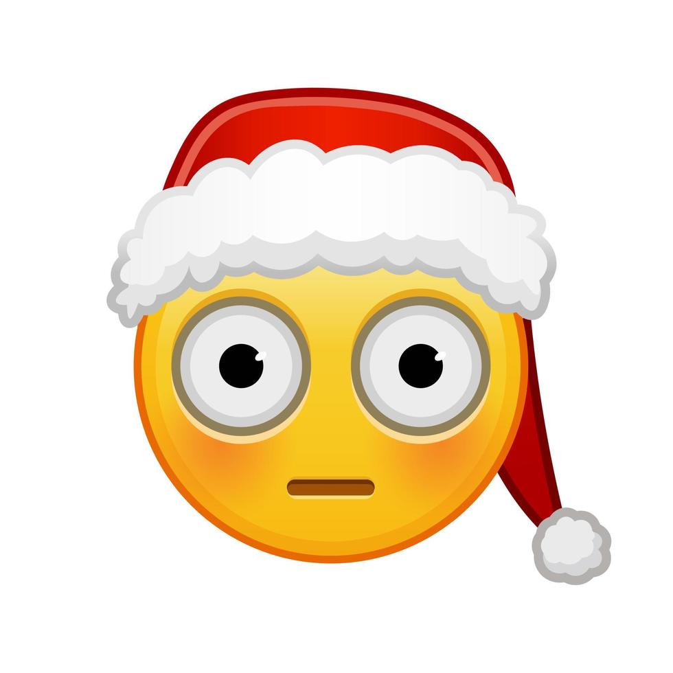 cara enrojecida de navidad gran tamaño de emoji amarillo sonrisa vector