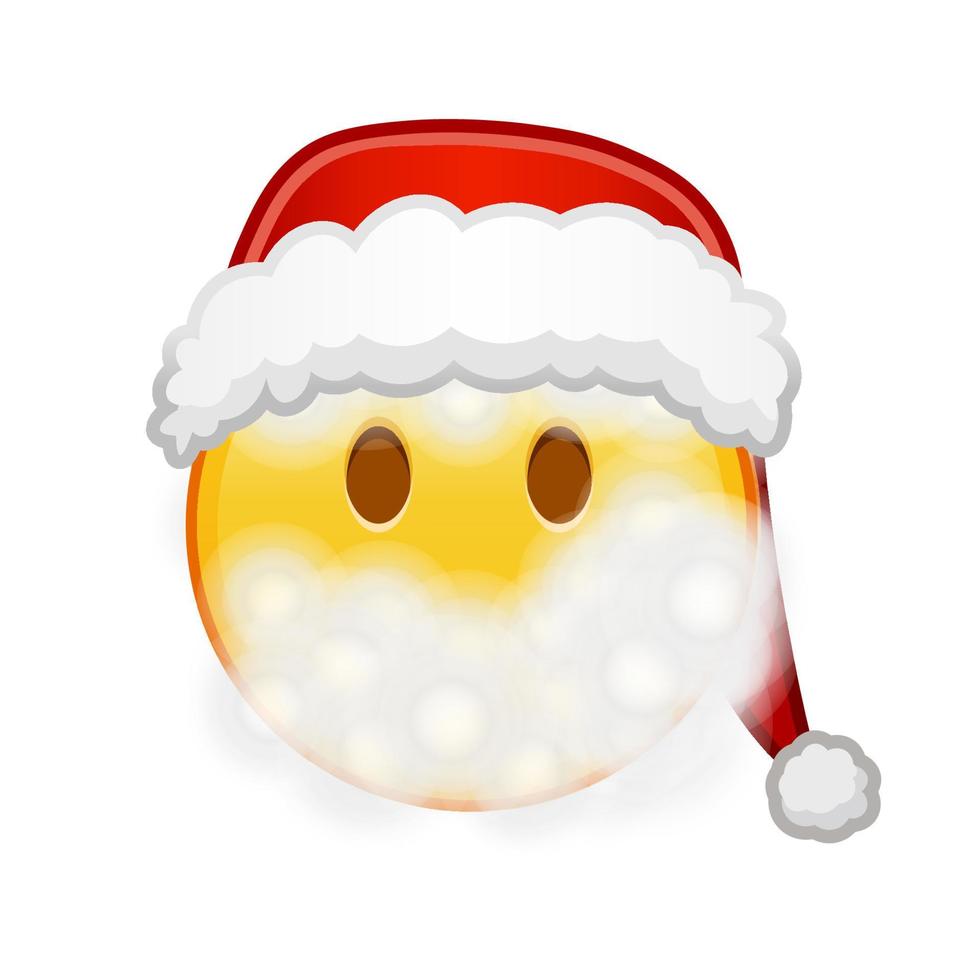Christmas face in water vapor or fog Large size of yellow emoji smile vector