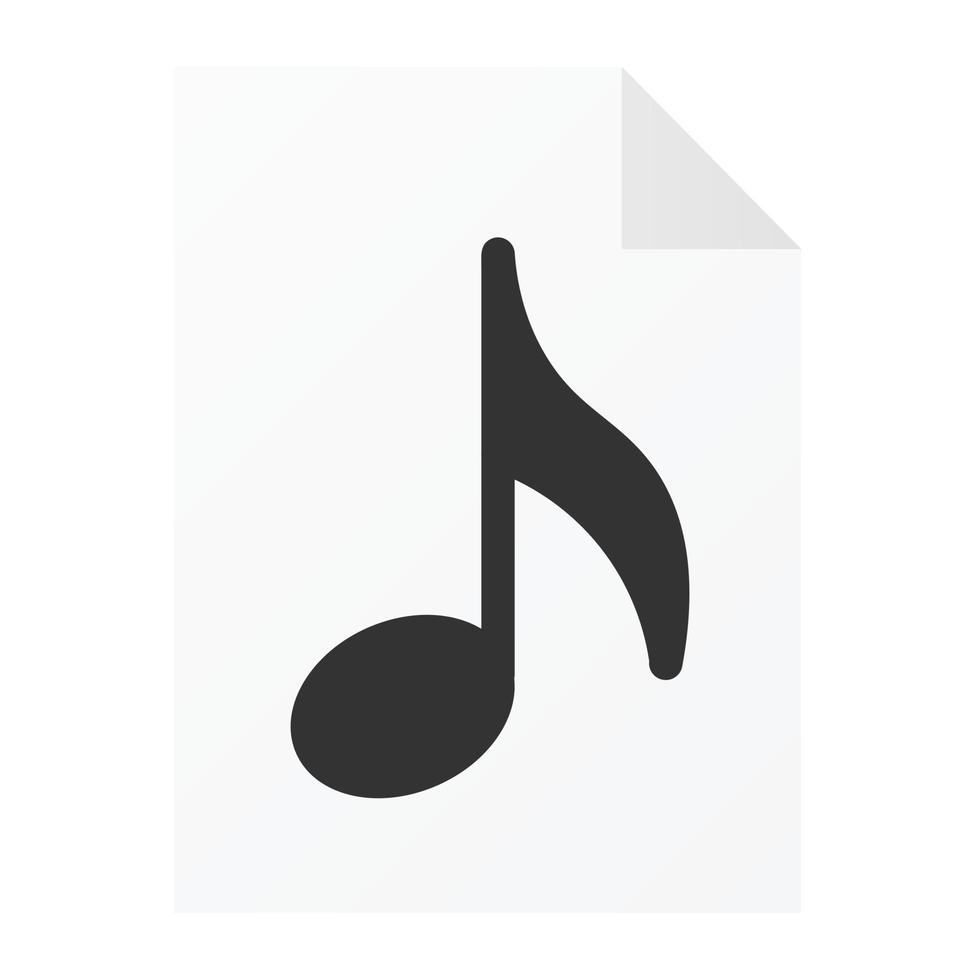 diseño plano moderno del icono de archivo de audio de música para web vector