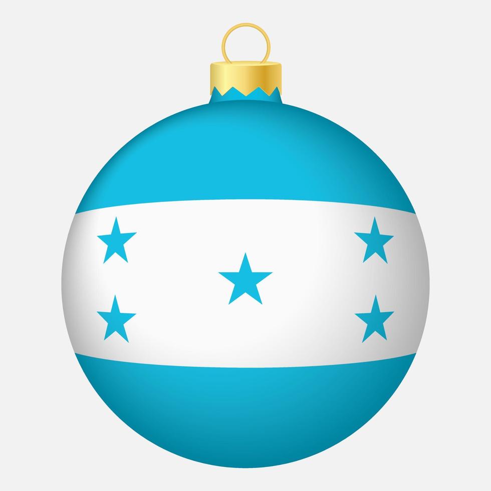 bola de árbol de navidad con bandera de honduras. icono para vacaciones de navidad vector