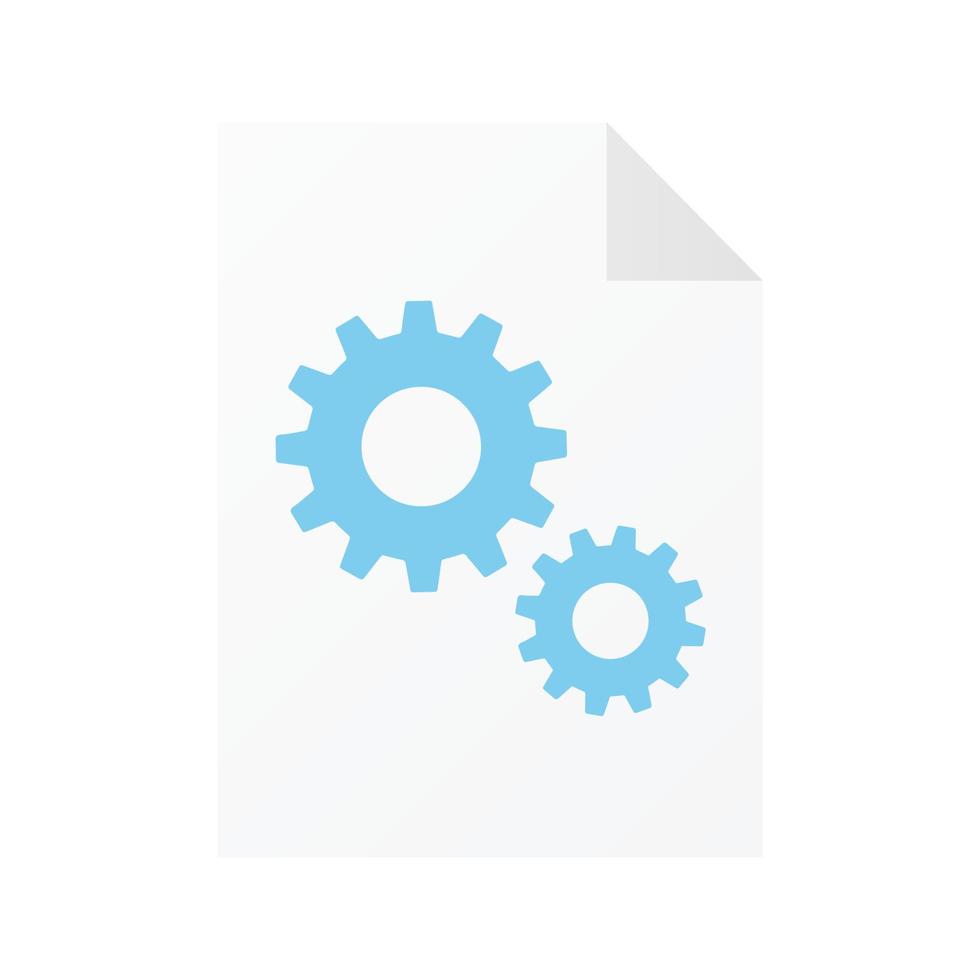 File computer document icon with gears isolated on white background vector