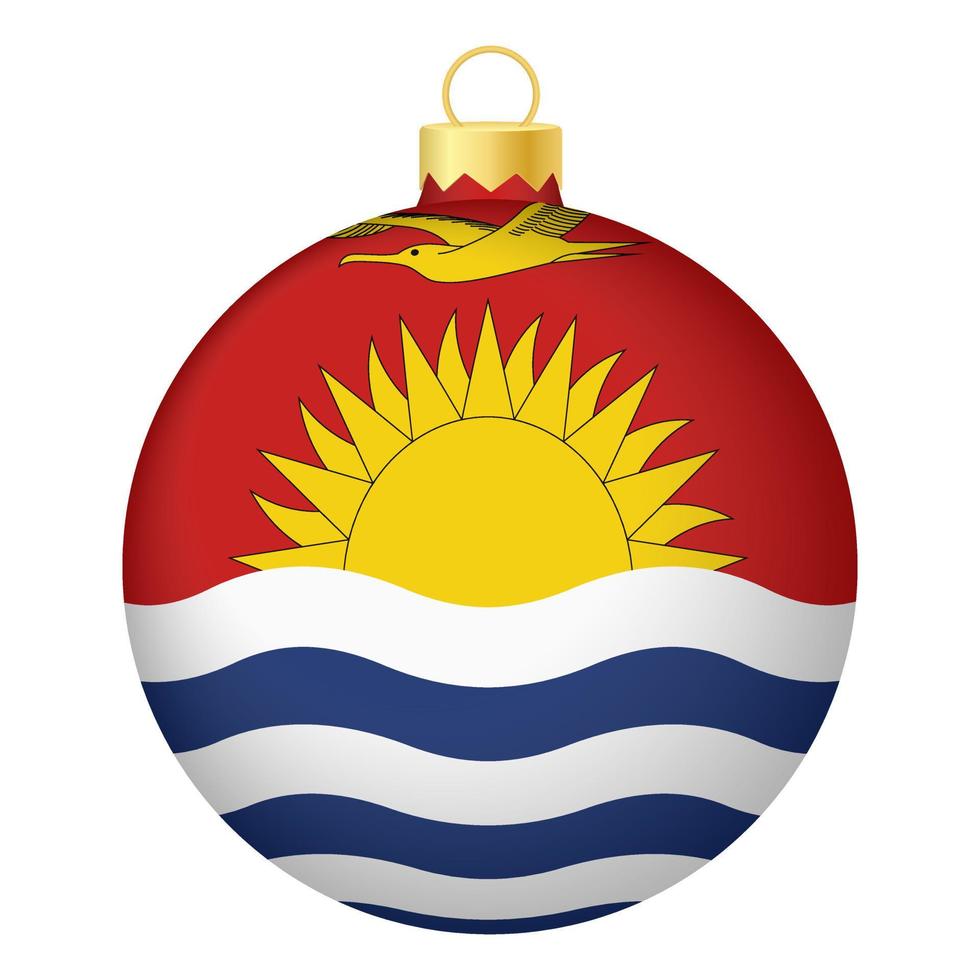 bola de árbol de navidad con bandera de kiribati. icono para vacaciones de navidad vector