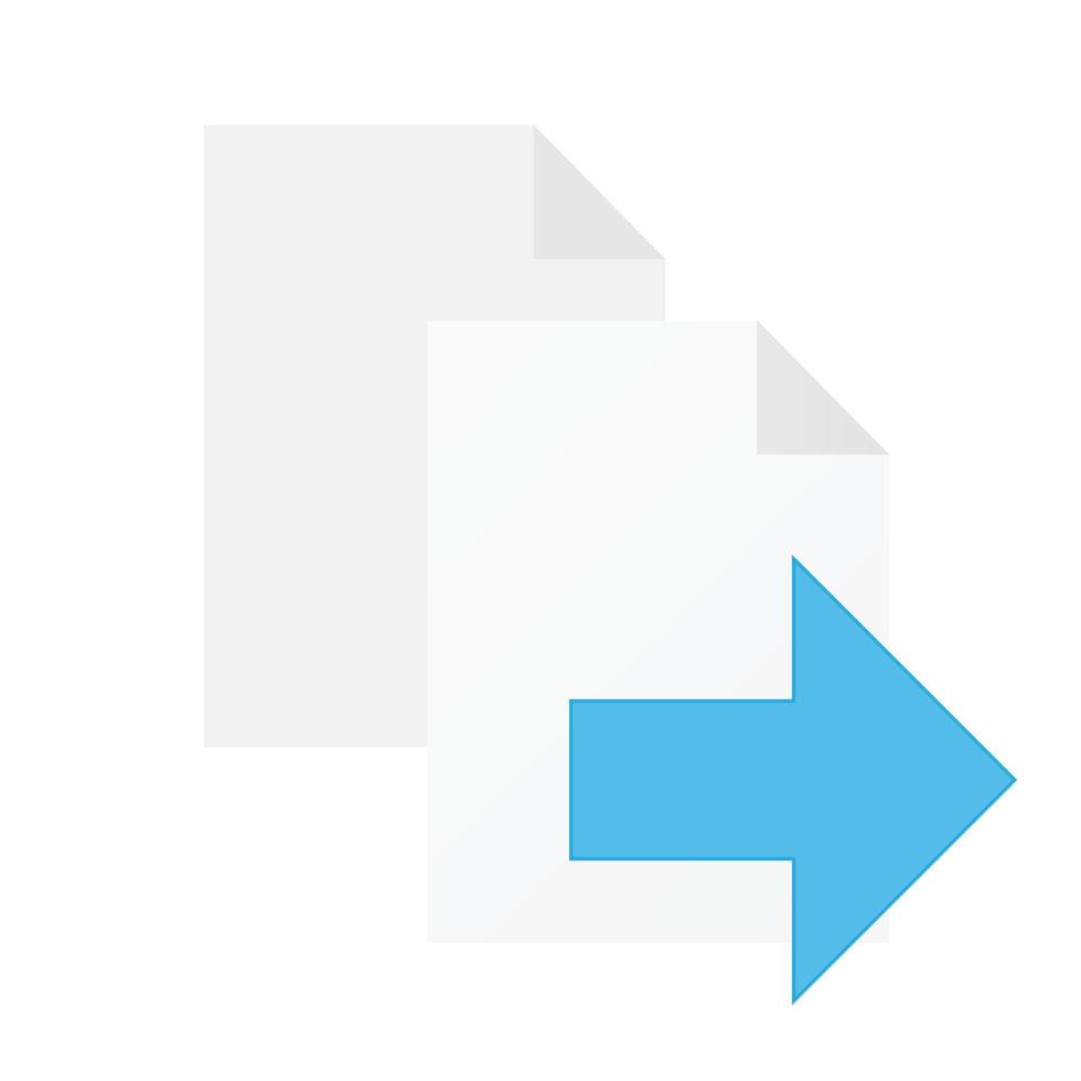 File computer document icon with copy or move arrow isolated on white background vector