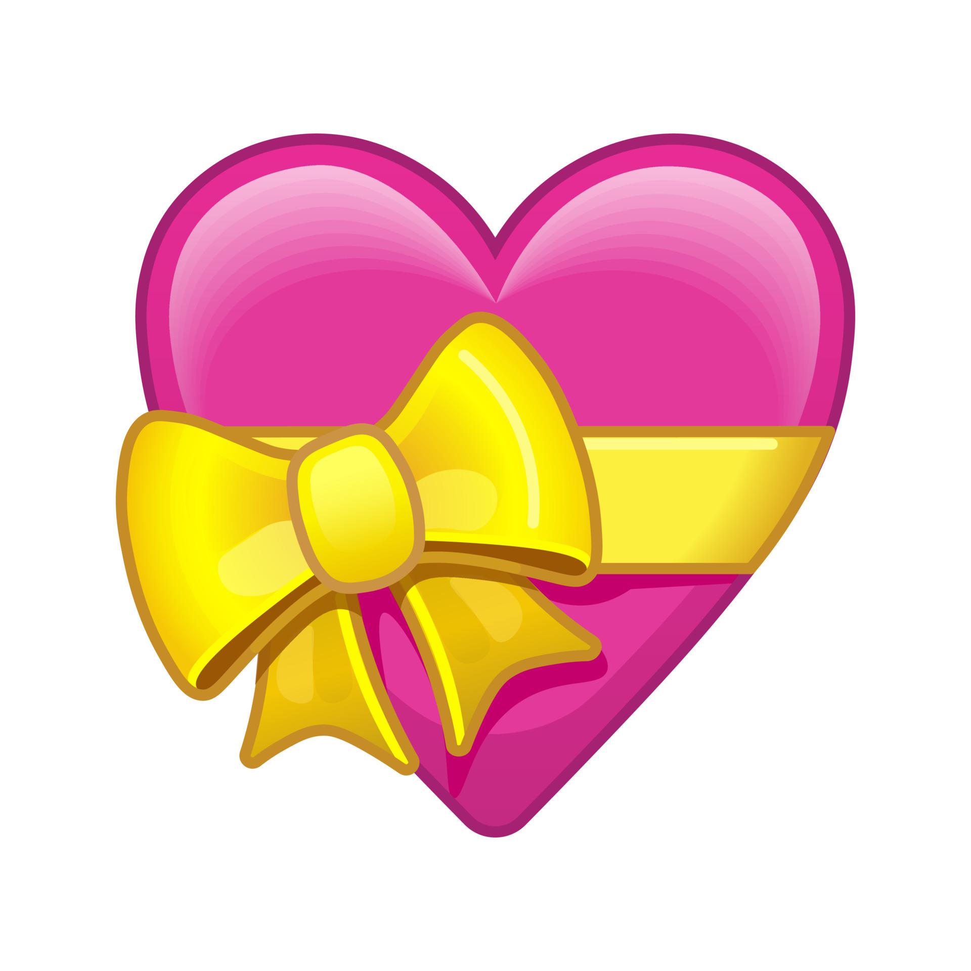 Heart with ribbon isolated on white background Large size of emoji