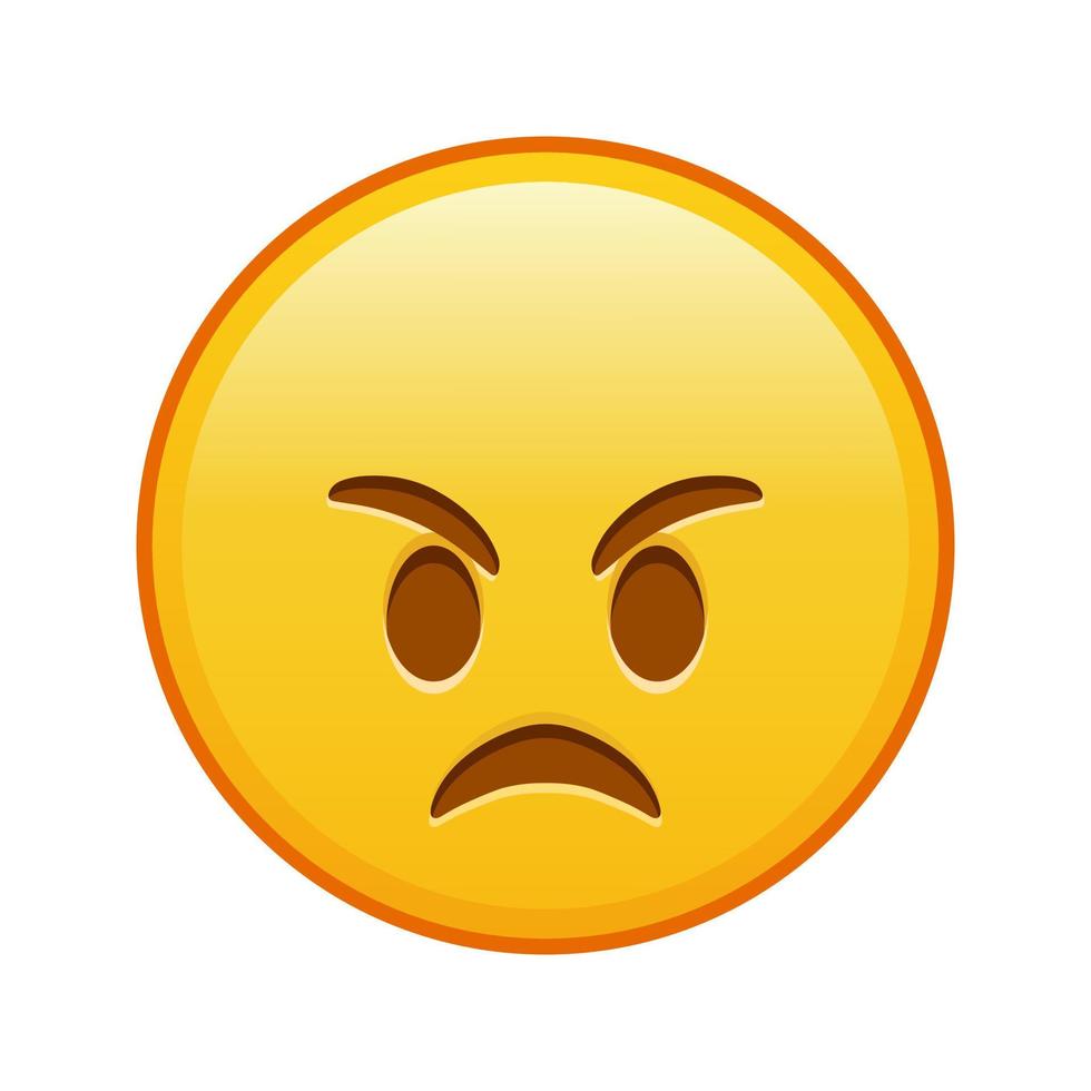 Angry face Large size of yellow emoji smile vector
