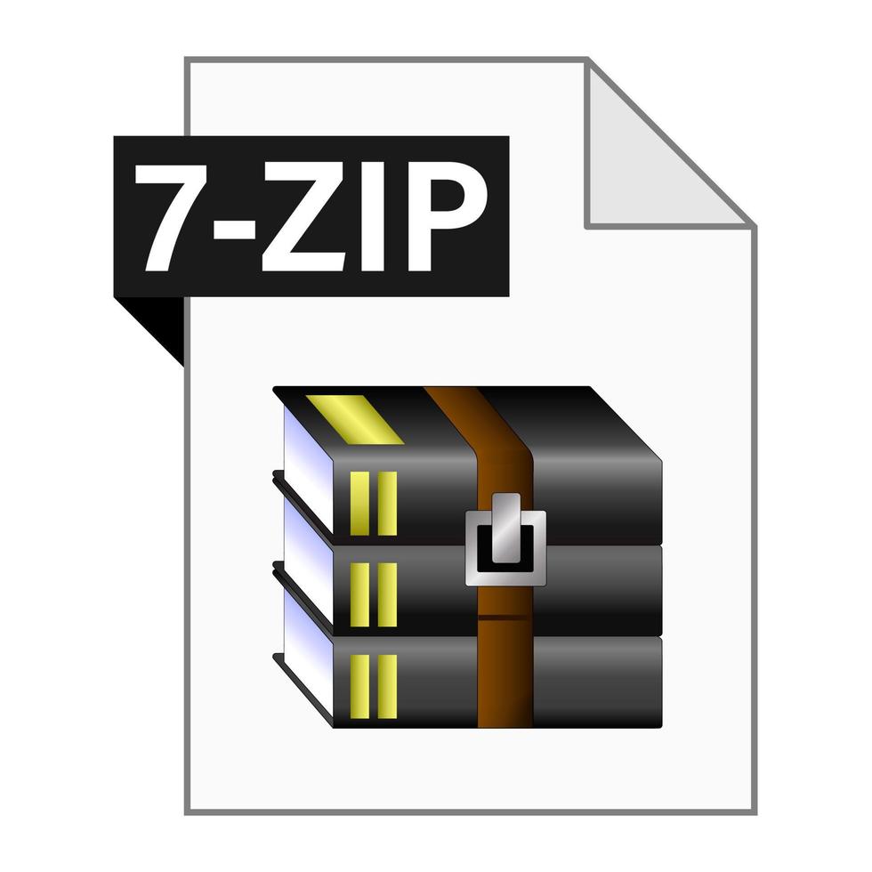 diseño plano moderno del icono de archivo de archivo 7-zip para web vector