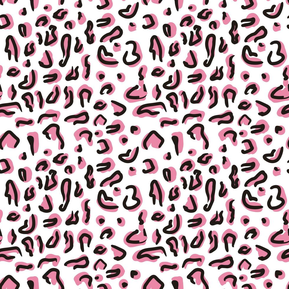 Vector seamless leopard pattern, black and blue spots on a white background classic design. Vector illustration