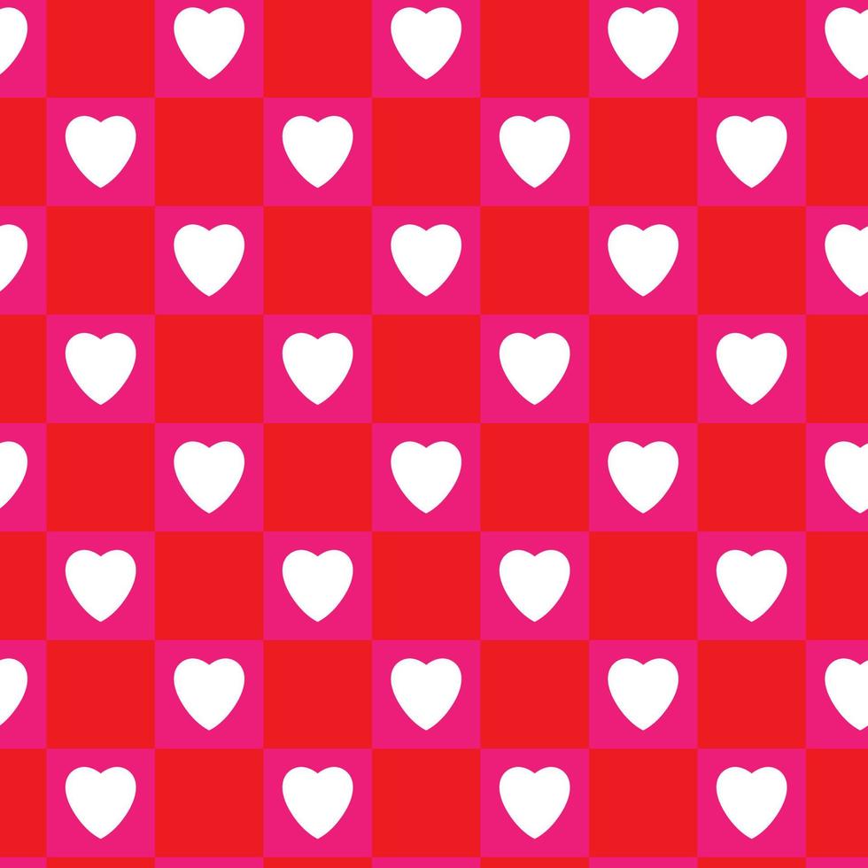Simple hearts seamless pattern. Valentines day background. Pink and red. Vector EPS10