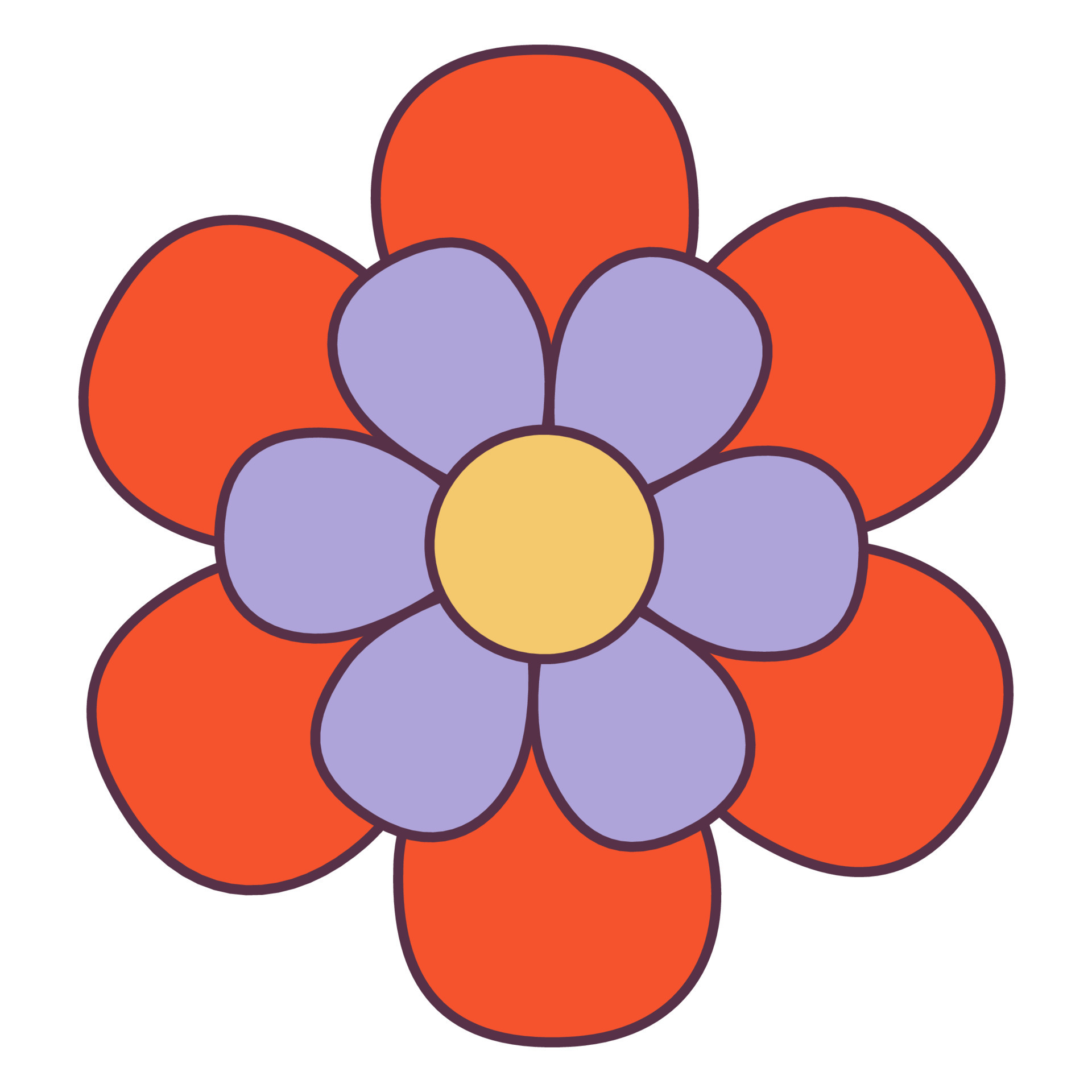 Retro 70s Groovy Hippie sticker daisy flower. Psychedelic cartoon ...