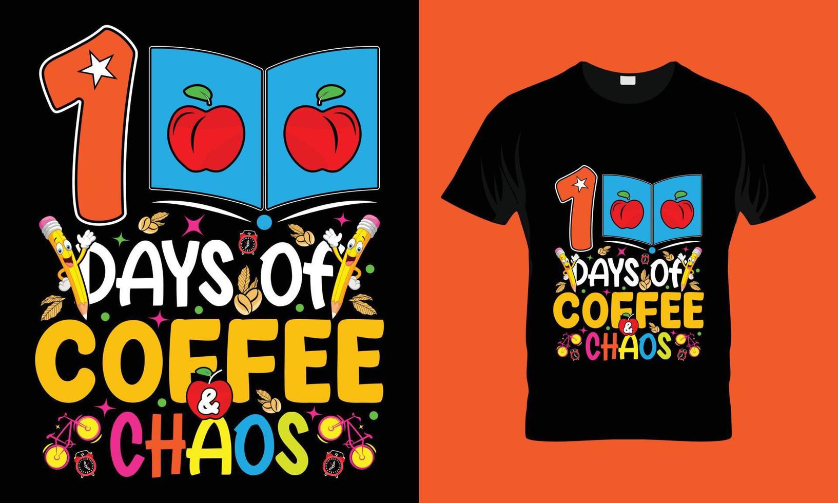 100 days of coffee chaos vector