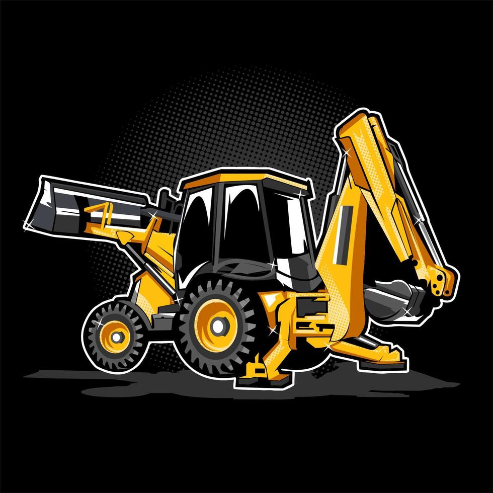 Backhoe Loader Machine Construction Equipment Vector