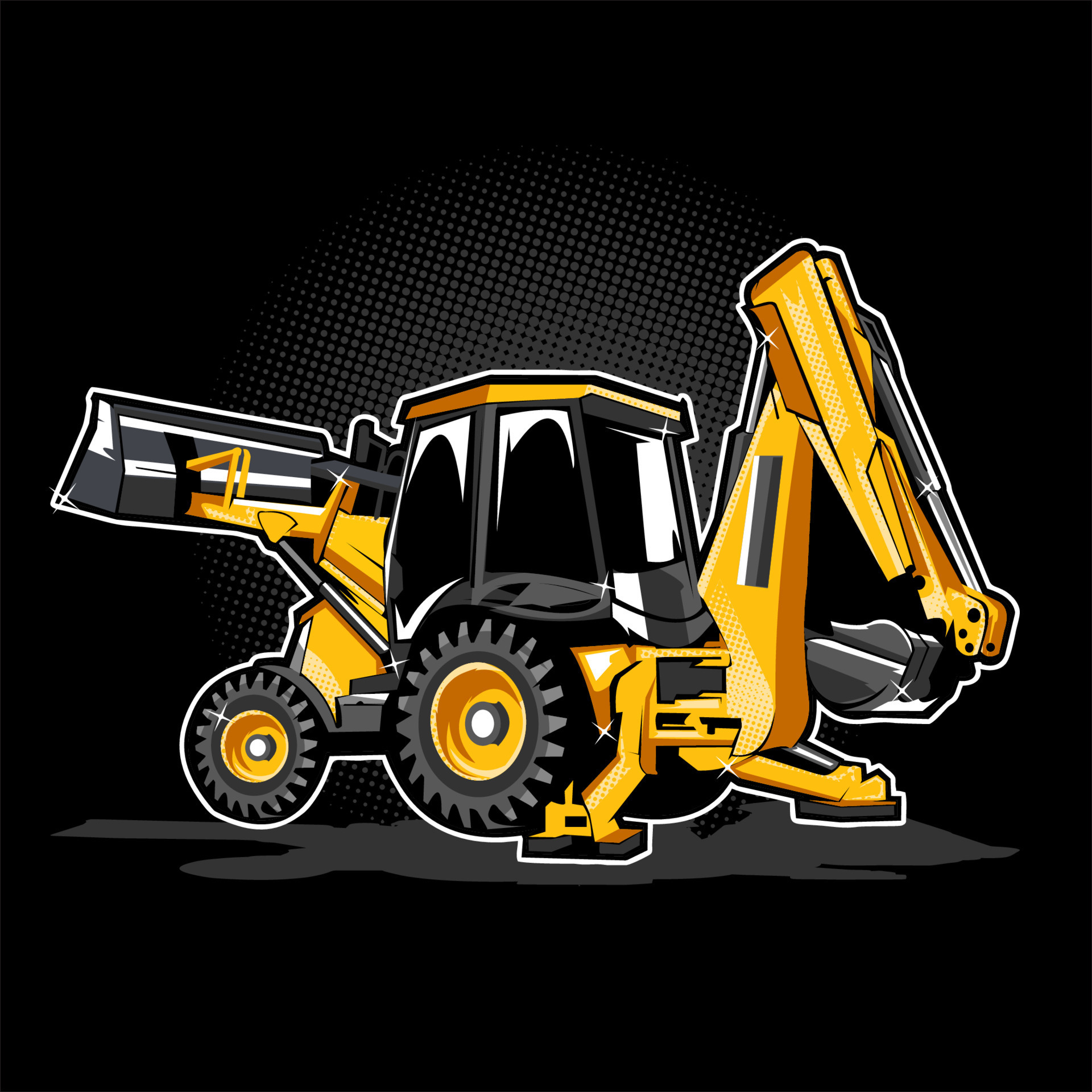 Backhoe Loader Machine Construction Equipment Vector 16887920 Vector