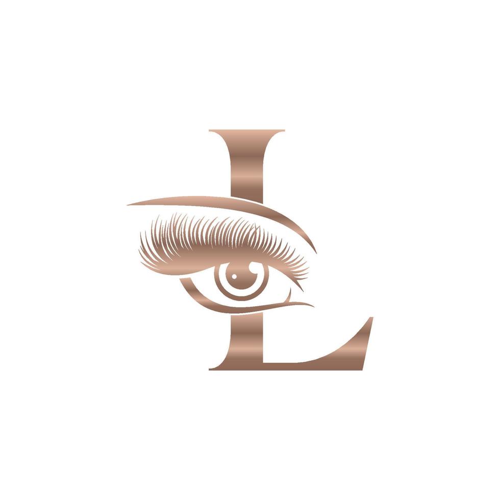 Luxury Beauty Eye Lashes Logo Letter L vector