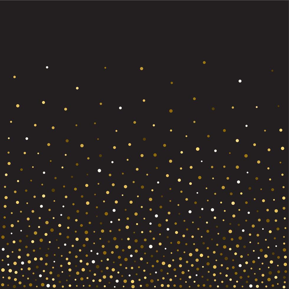 textura de brillo dorado sobre un fondo negro. explosión dorada de confeti. partículas abstractas doradas sobre un fondo oscuro. elementos de diseño de vacaciones aislados. ilustración vectorial vector