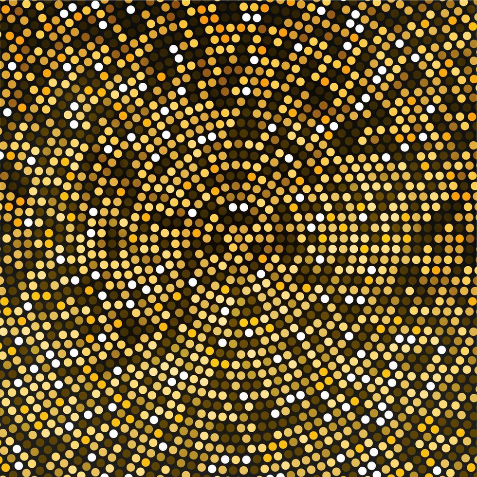 fondo de luces disco de oro vectorial. concepto de mosaico dorado redondo vector