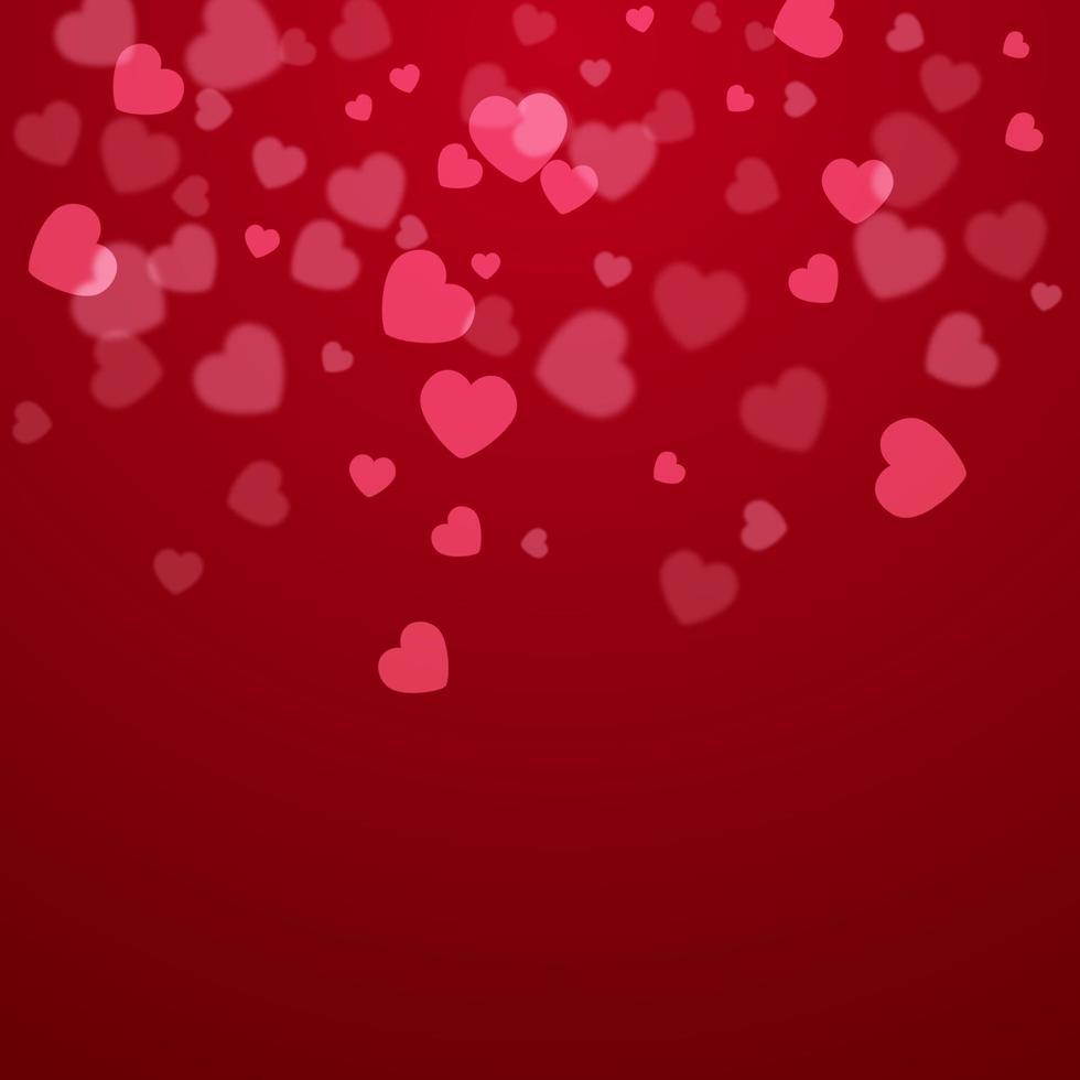 Red Valentine holiday background with hearts vector