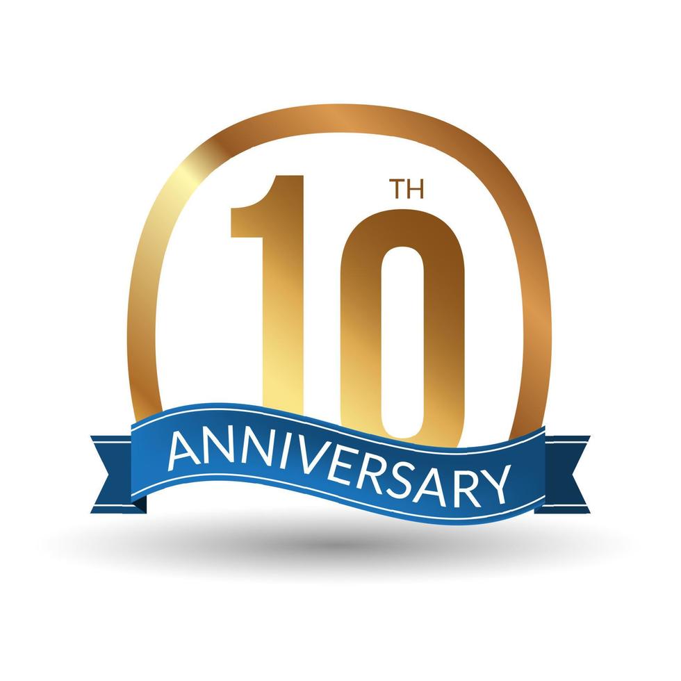10 years anniversary experience gold label, vector illustration