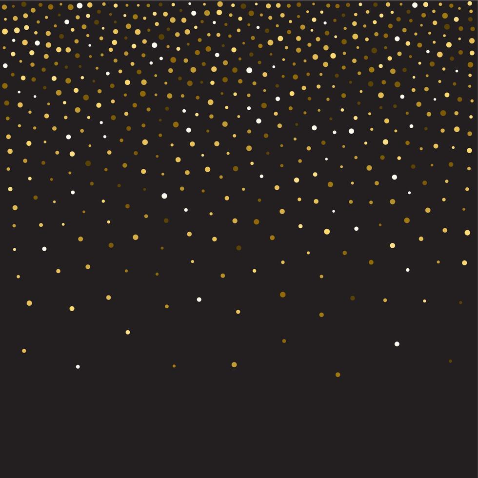 Gold glitter shine texture on a black background. Golden explosion of confetti. Golden abstract particles on a dark background. Isolated Holiday Design elements. Vector illustration.