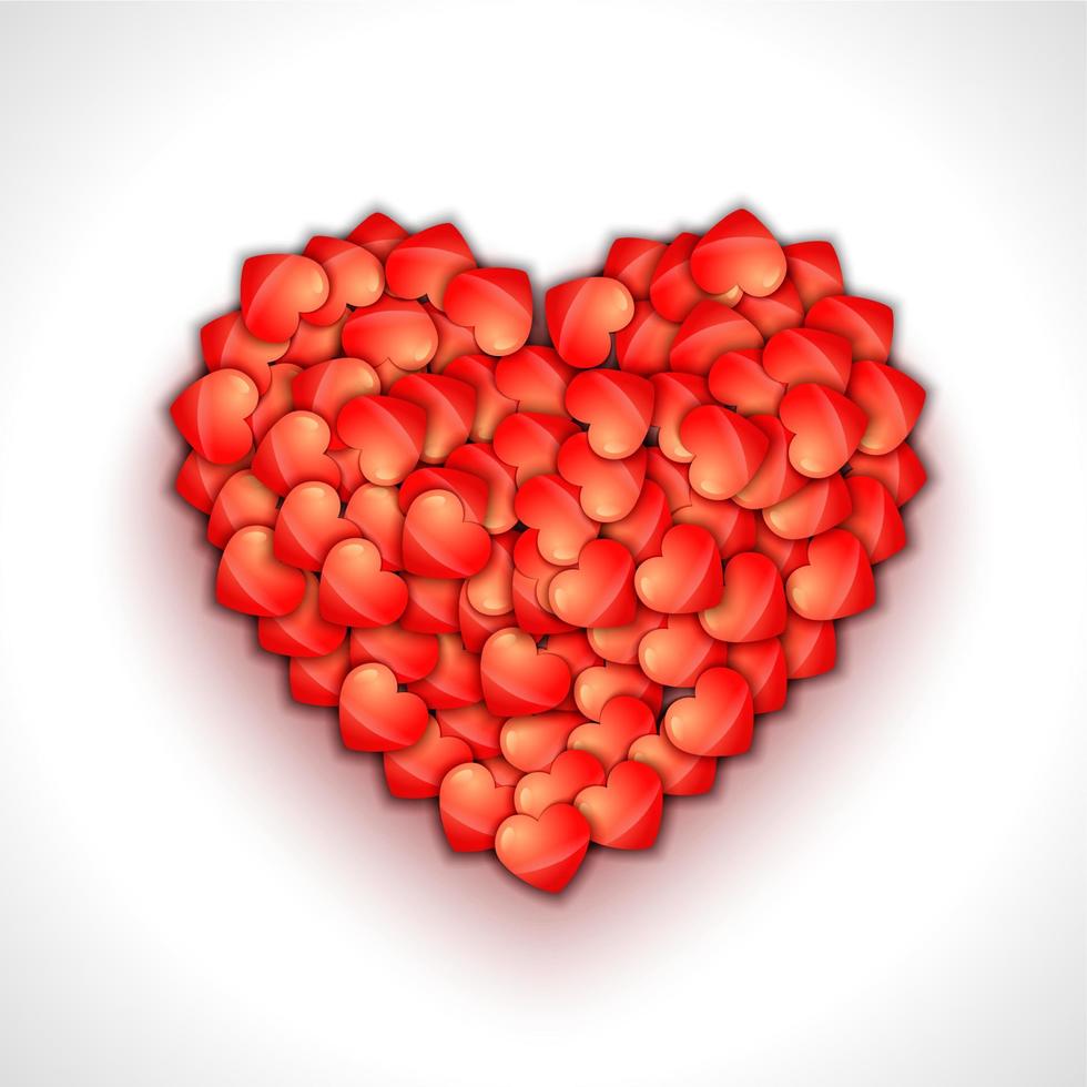 Heart shape of hearts. Valentine holiday vector illustration