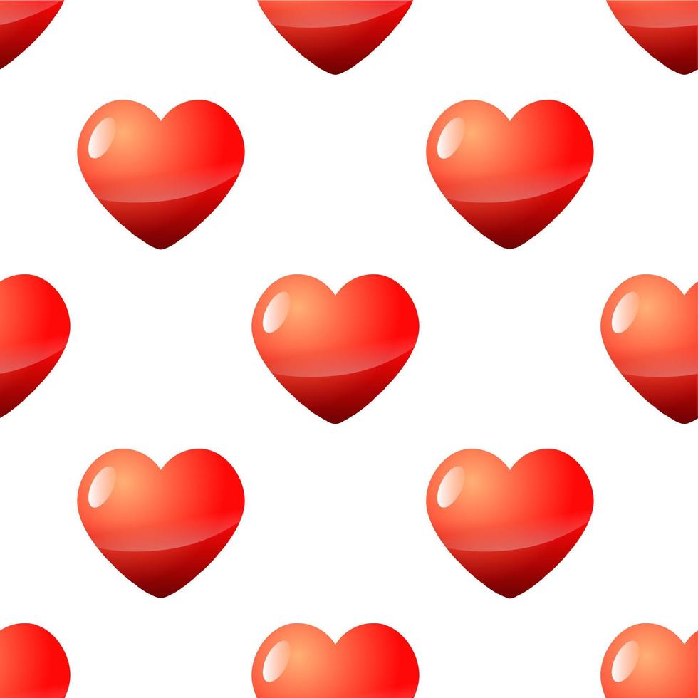 Valentine Day seamless red heart pattern vector illustration