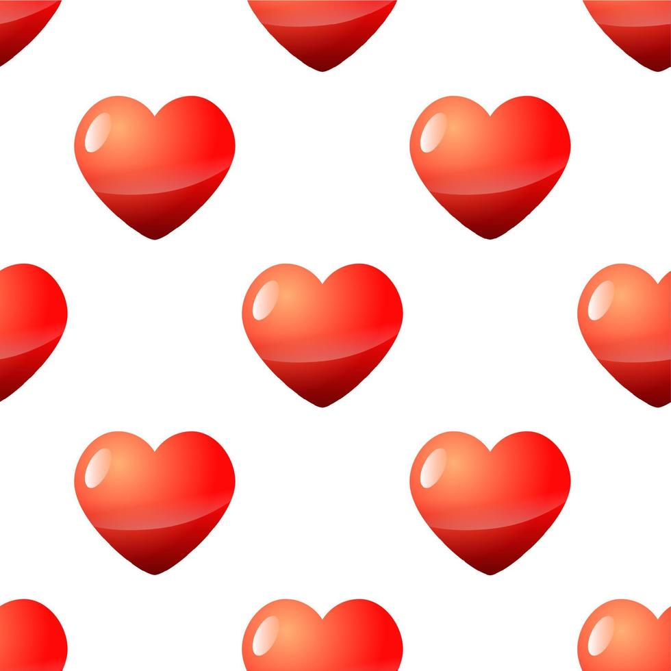 Valentine Day seamless red heart pattern vector illustration