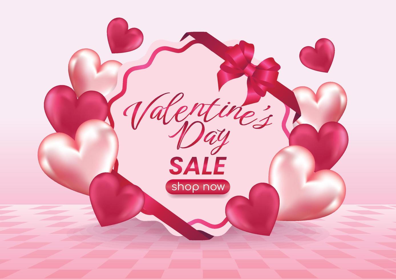 valentine's day sale circle display website banner background vector