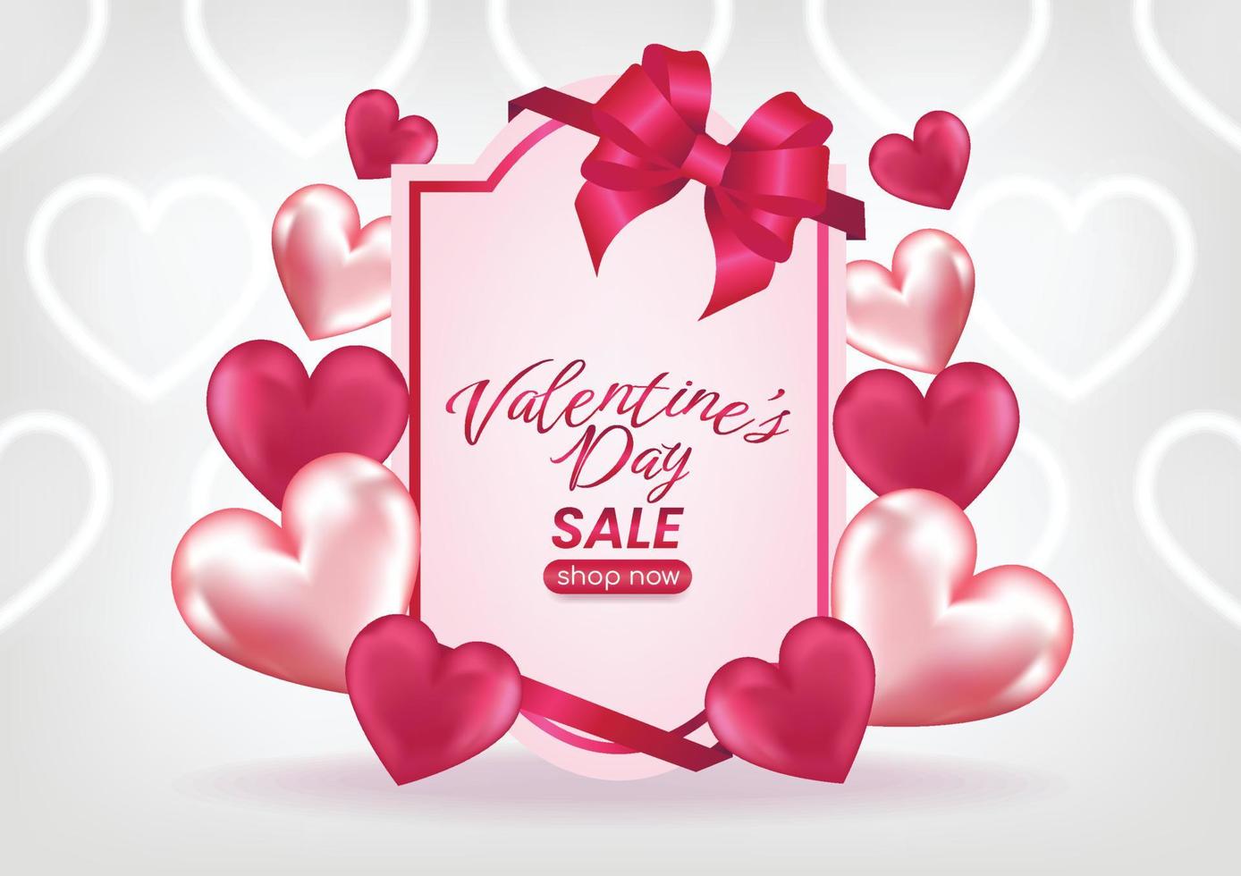 valentine's day sale website banner background vector