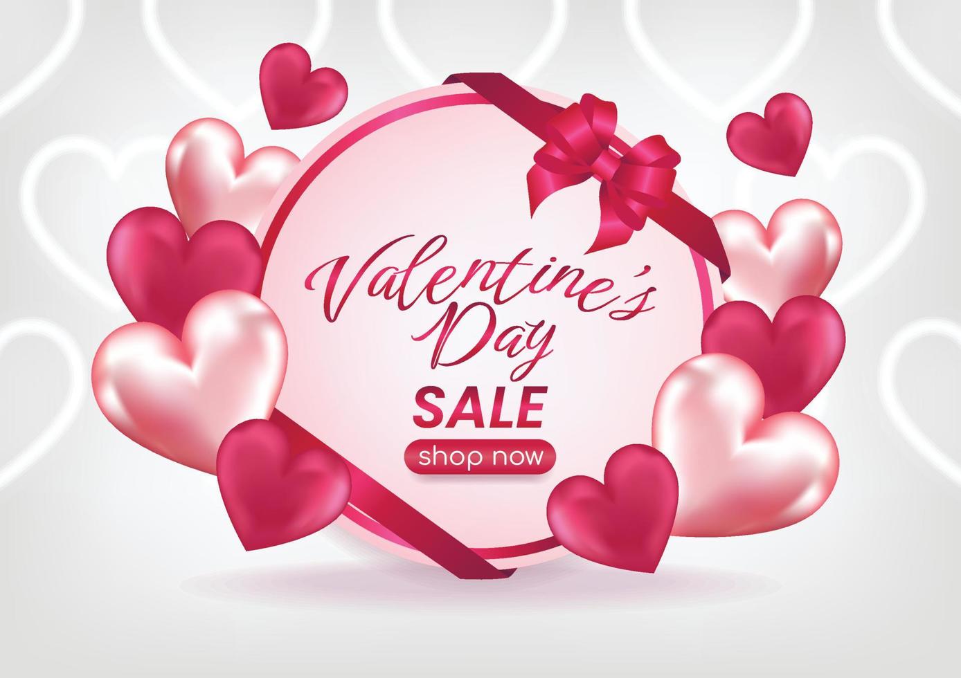 valentine's day sale display website cute banner background vector