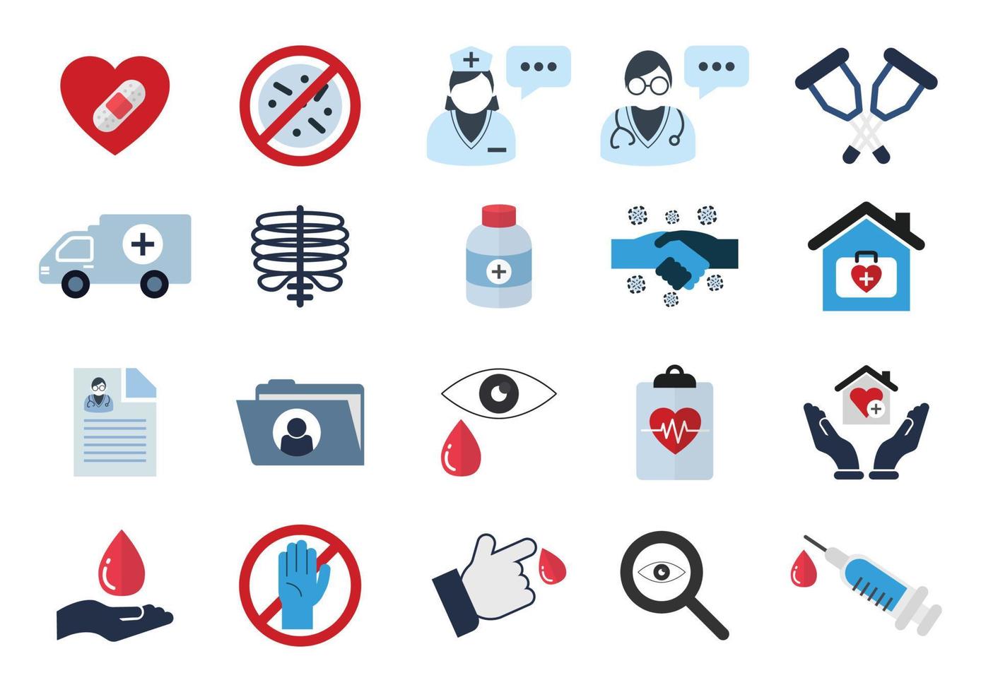 medical flat icons vector design