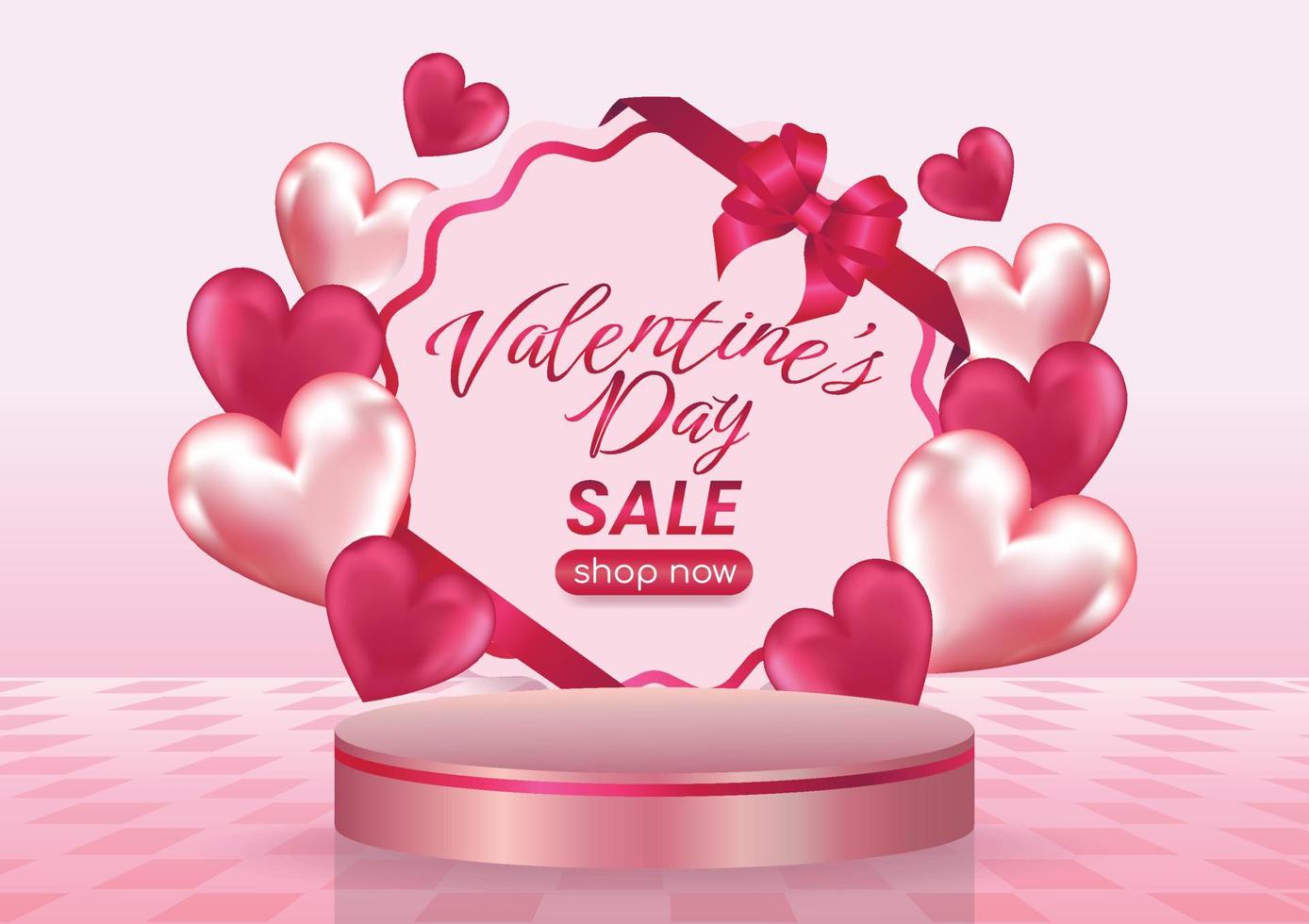 valentine's day sale website banner background vector