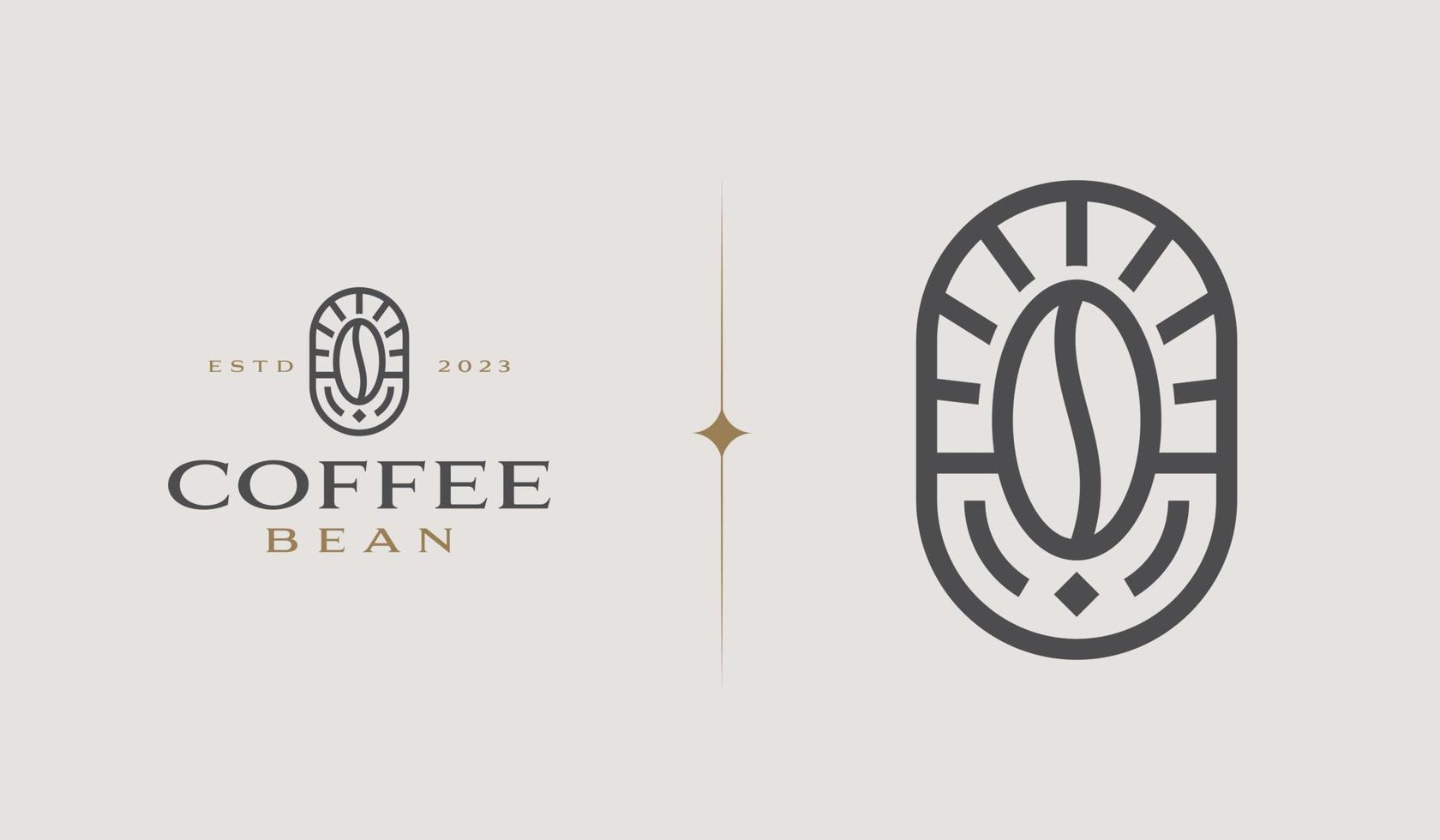 grano de café. ilustración del logotipo de la cafetería. símbolo premium creativo universal. plantilla de logotipo de icono de signo vectorial. ilustración vectorial vector