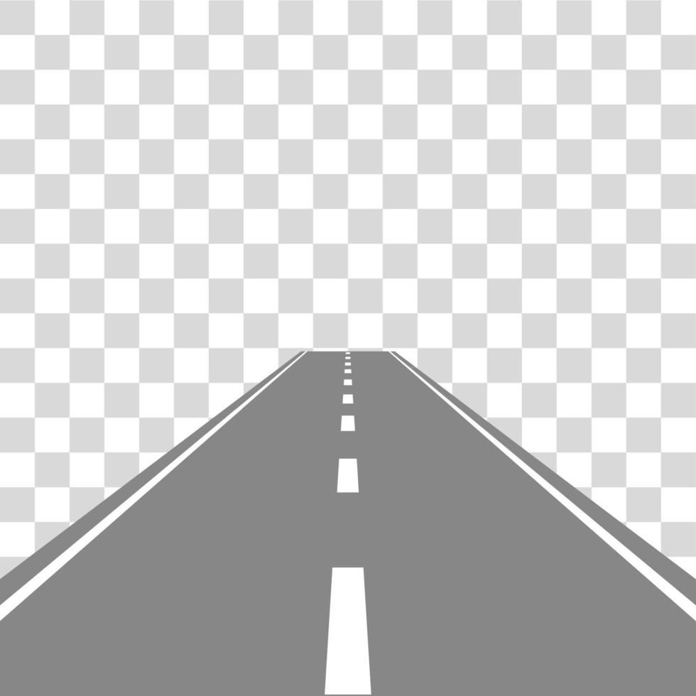 Straight Road on transparent vector illustartion