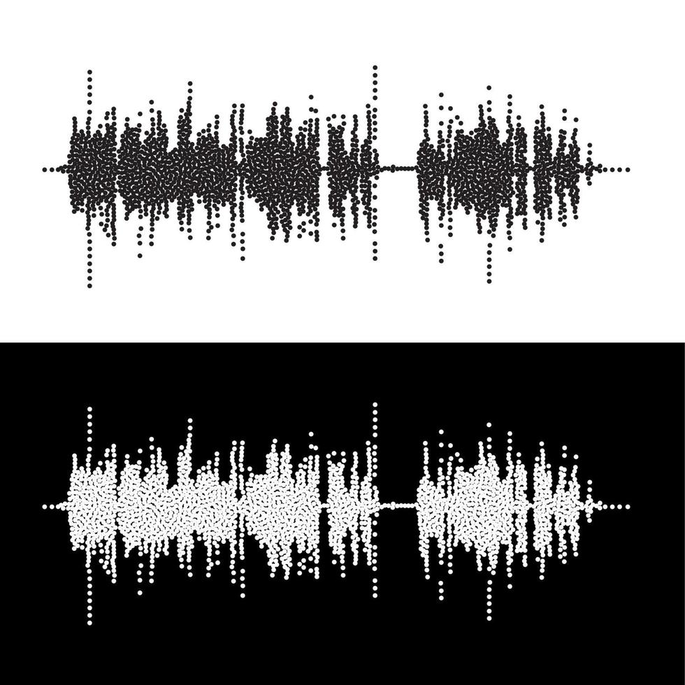 elementos de vector cuadrado de punto de semitono. ondas de sonido vectoriales. fondo de forma de onda redonda de música. puede usar en club, radio, pub, fiesta, conciertos, recitales o en el fondo publicitario de tecnología de audio