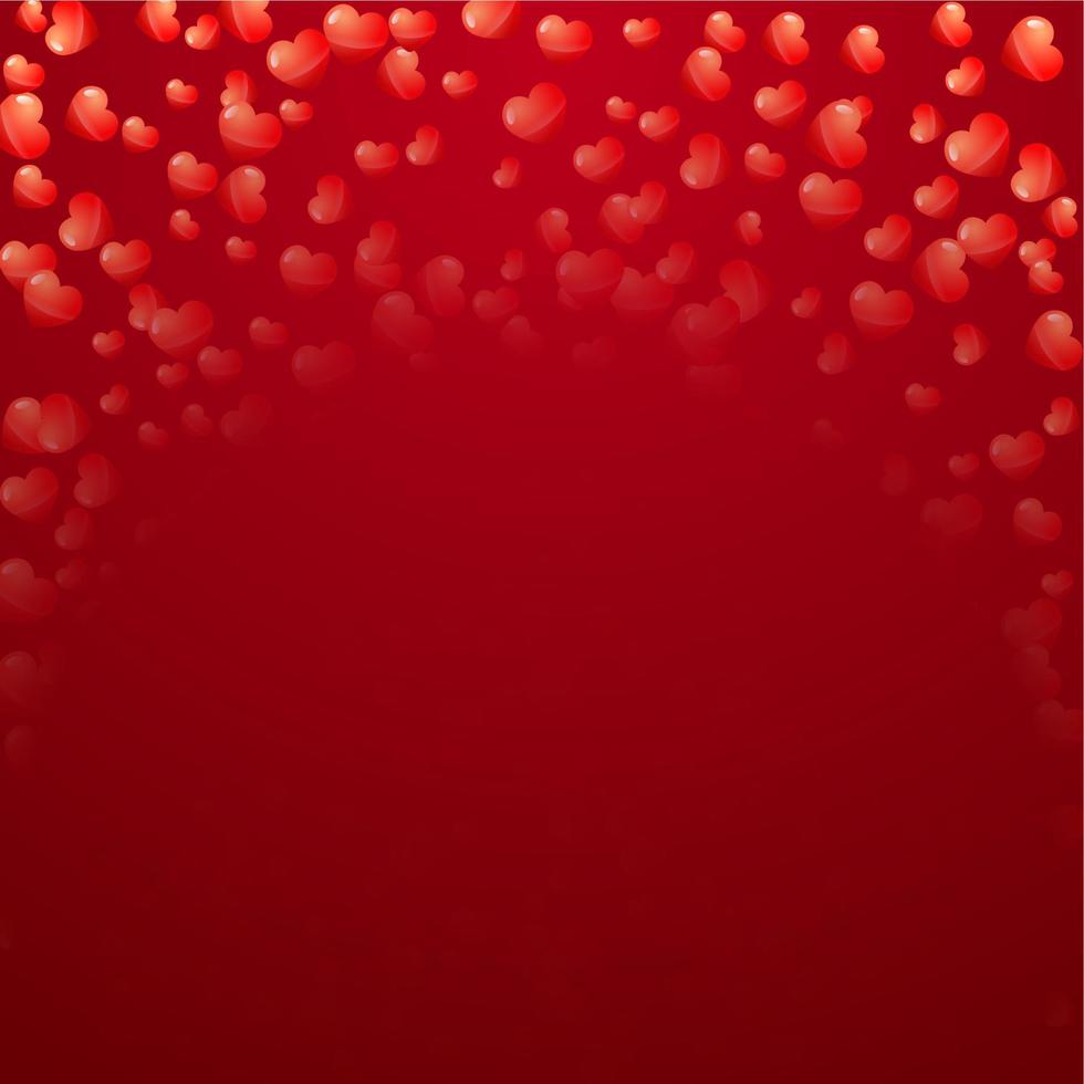 Red Valentine holiday background with hearts vector