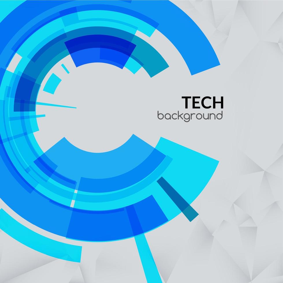 Abstract blue technical triangle background with place for your text vector