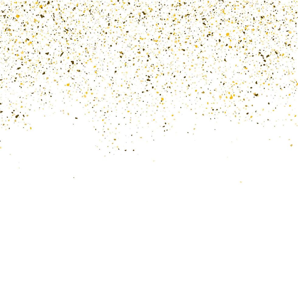 Golden glitter shine texture on a white background. Golden explosion of Confetti. Golden abstract particles on a light background. Isolated Holiday Design elements. Vector illustration.