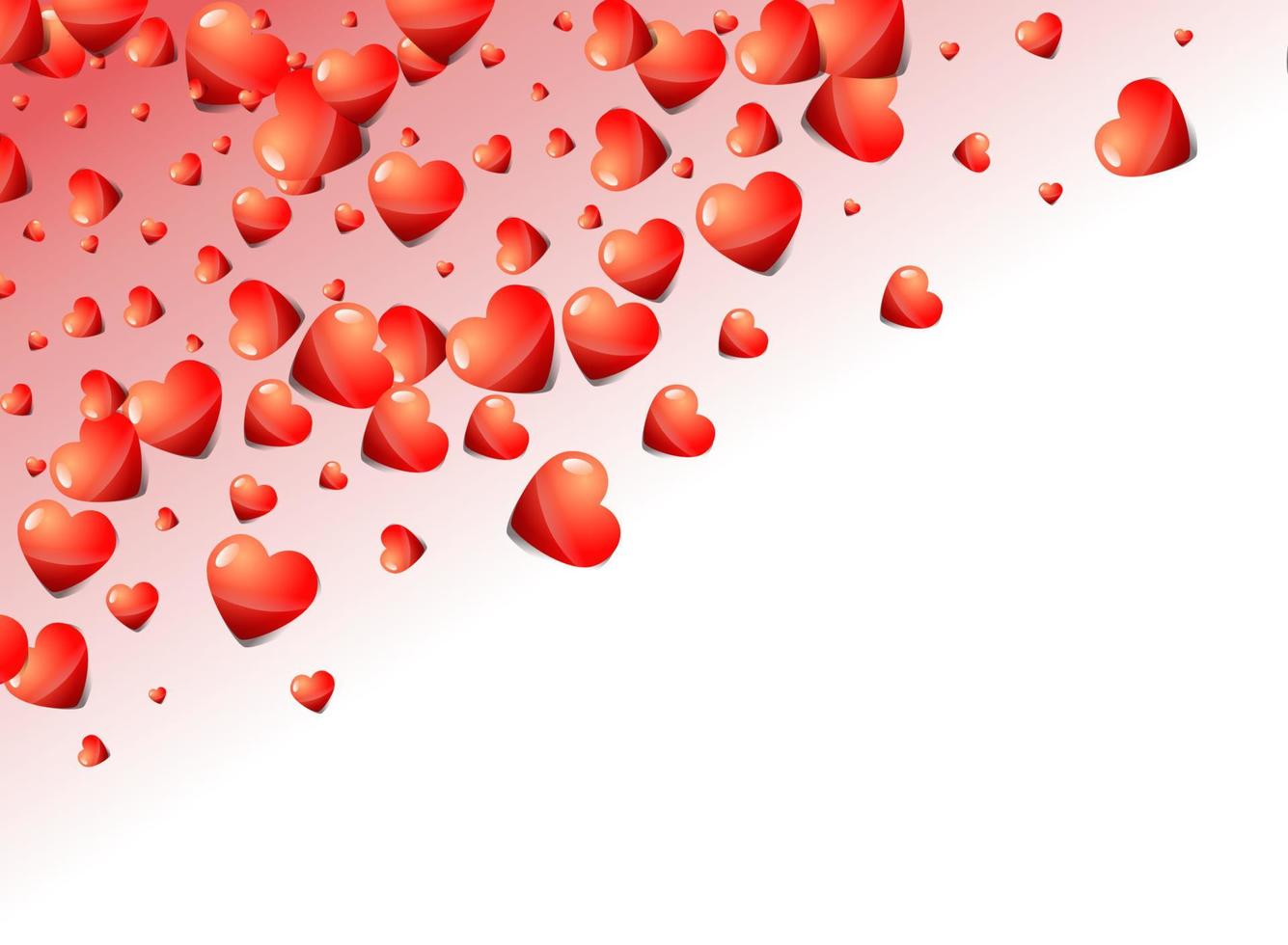 Valentine hearts background. Holiday glossy hearts vector