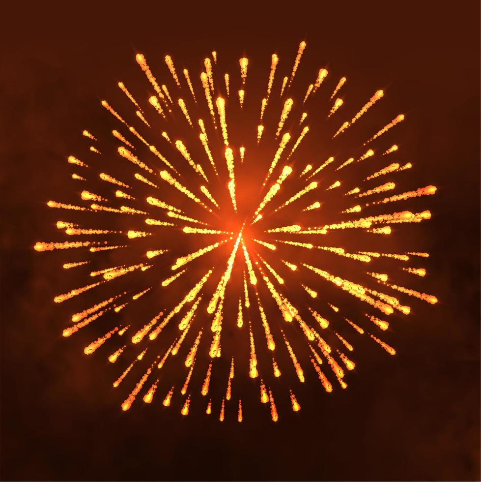 Salute Firework vector isolated on dark background
