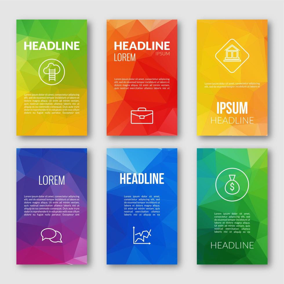 Web Design Set Template, Business triangular banners, Brochures. Mobile, Technology. Infographic Concept. Web app design template. Mobile interface. UI template. Web UI app design. vector