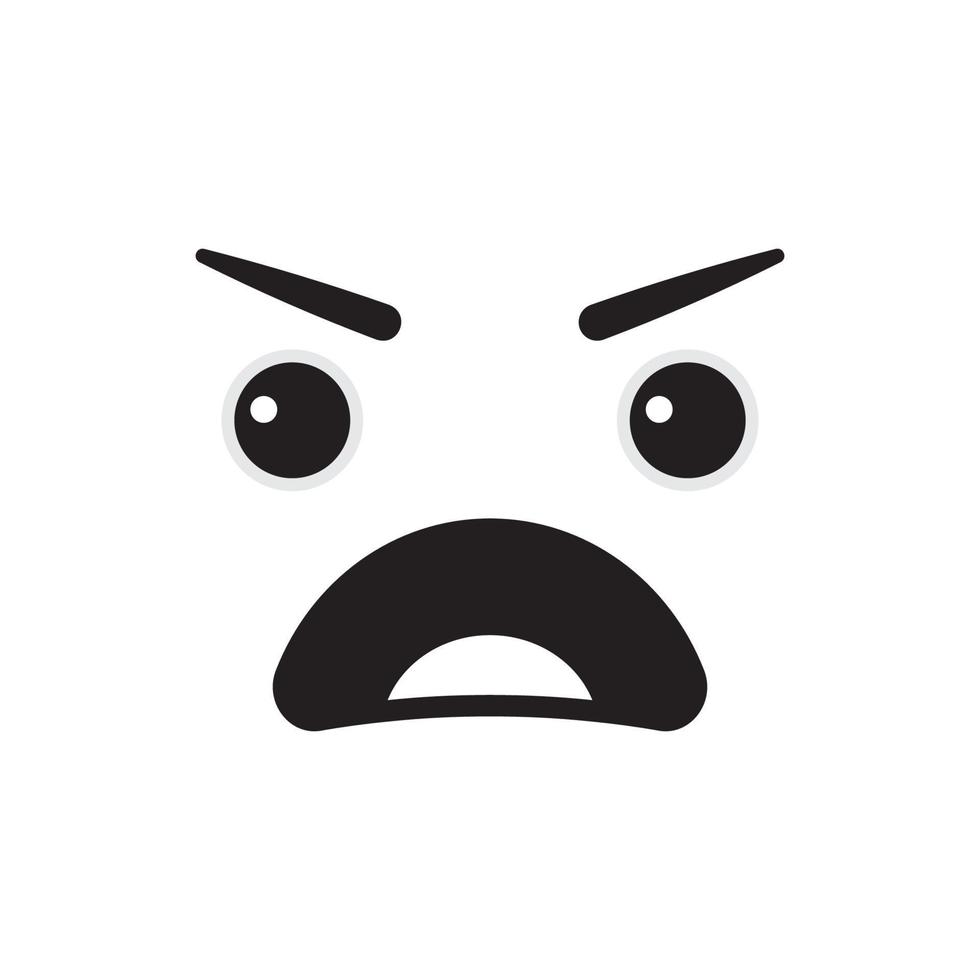 ilustración de vector de emoticon de cara enojada