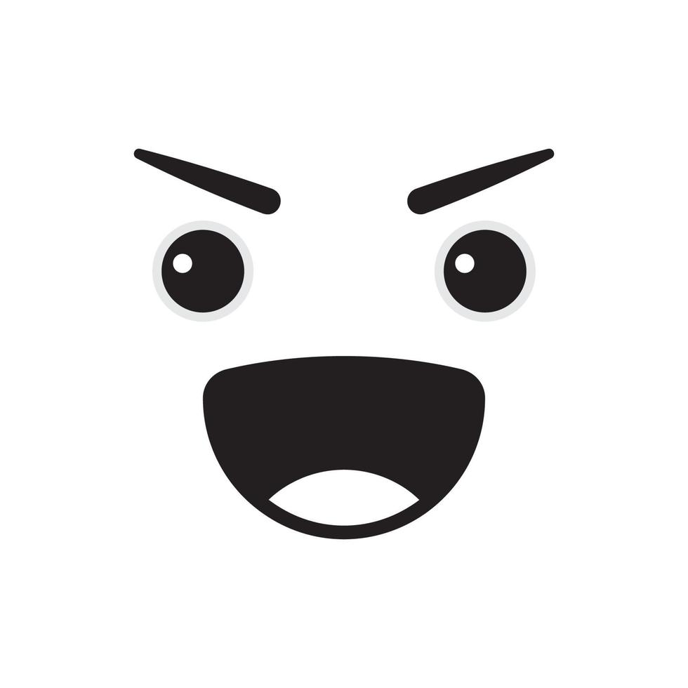 Angry face emoticon vector illustration