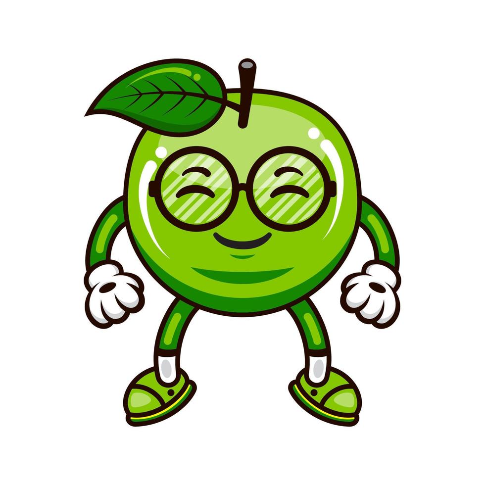 Cute Apple Mascot Character Vector