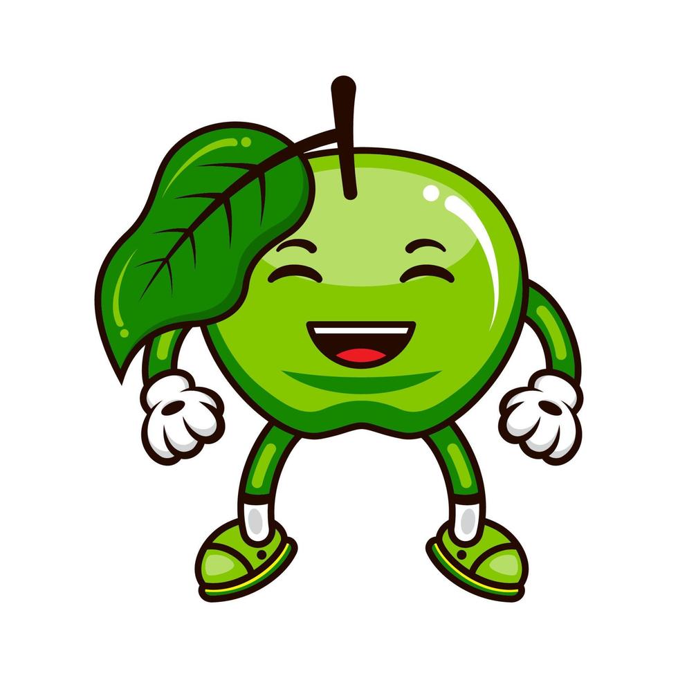 Cute Apple Mascot Character Vector